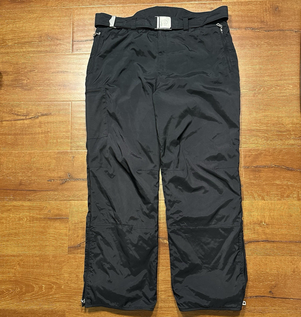 Bogner Snowpants Mens 40x32 Black Straight Leg Belted Ski Snowboard Mountain